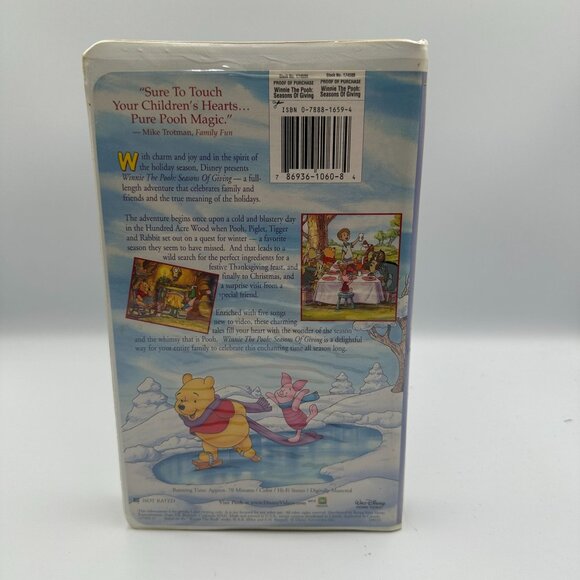 Disneys Winnie The Pooh: Seasons Of Giving 1999 VHS Full-Length Feature - Picture 2 of 3